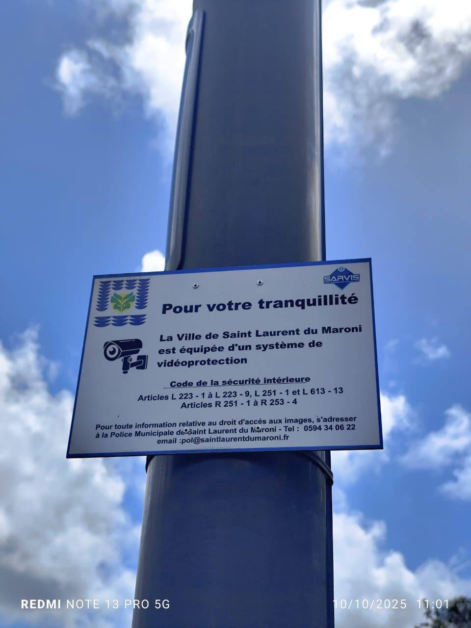 Panneau d'information du public sur la présence d'un système de vidéoprotection